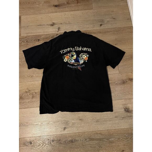 Tommy Bahama Mens Size XL Ivory Habano Cove Embroidered Silk Shirt Hawaiian - Picture 2 of 3